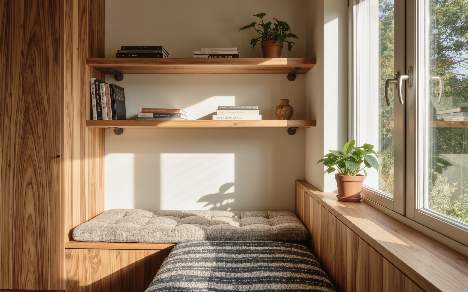 illustrative visual: Floating wall shelves