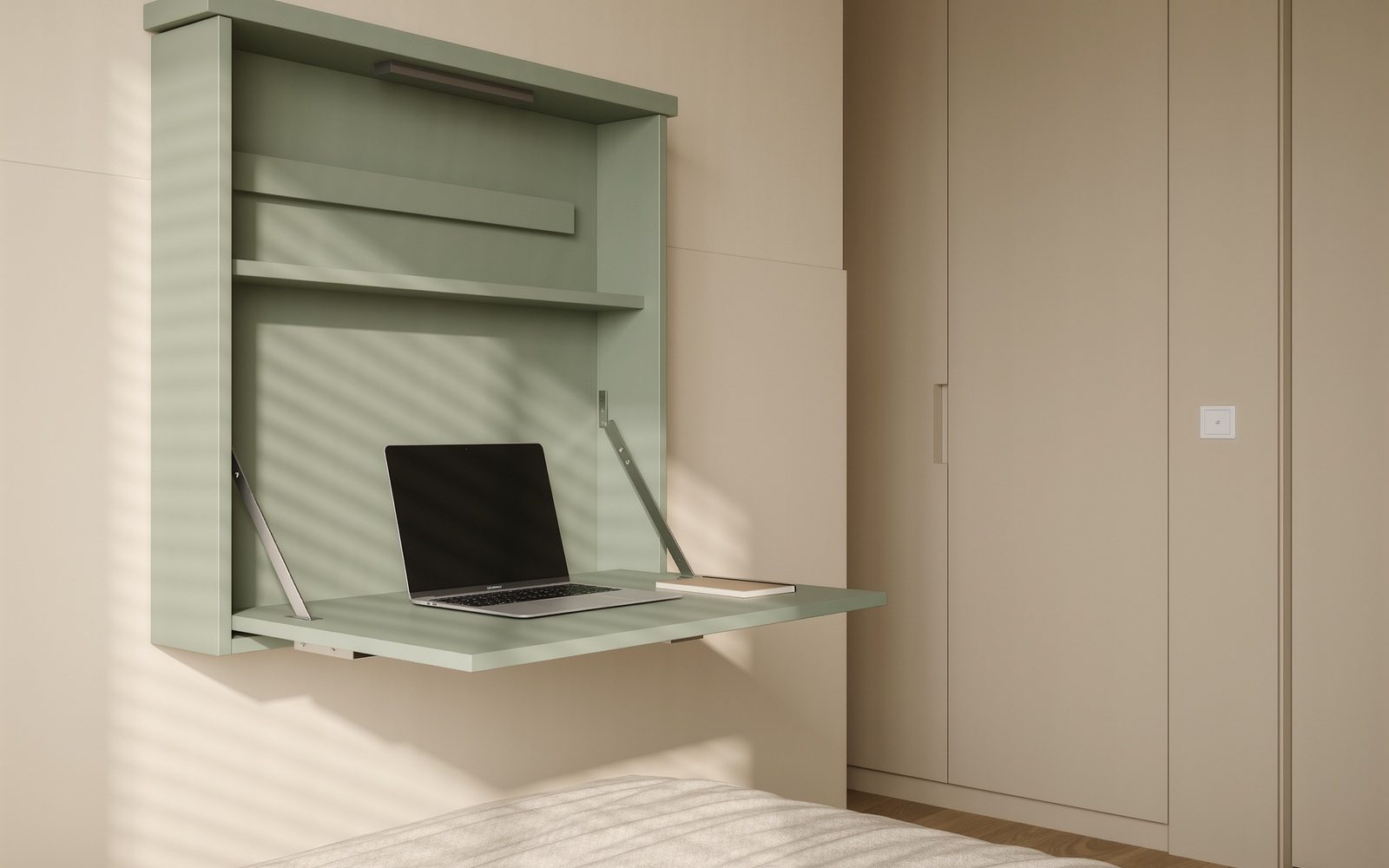 Visuel illustratif généré par IA montrant un aménagement flexible de petite chambre