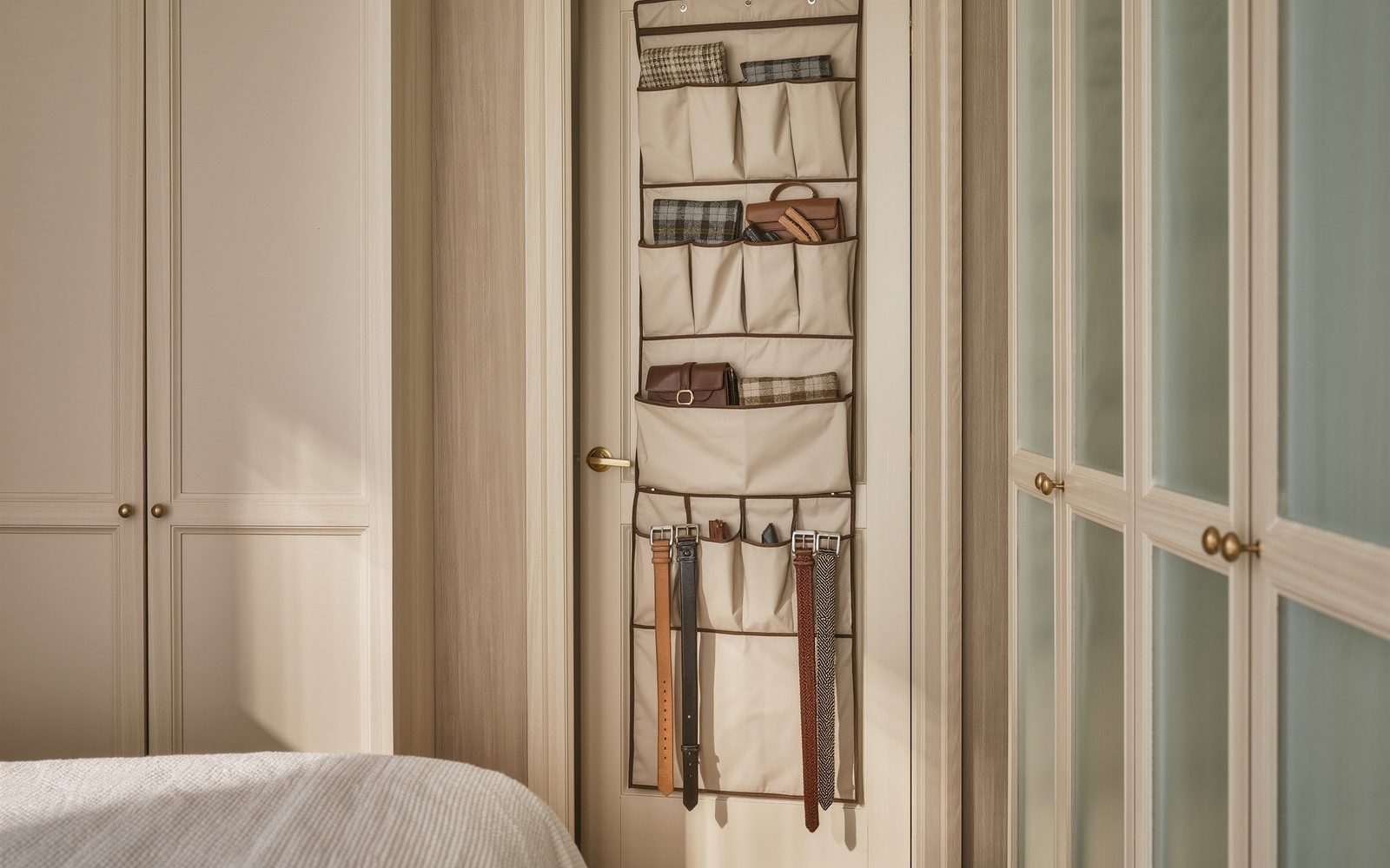Visuel éditorial générique généré par IA : Utiliser l’arrière de la porte for accessories