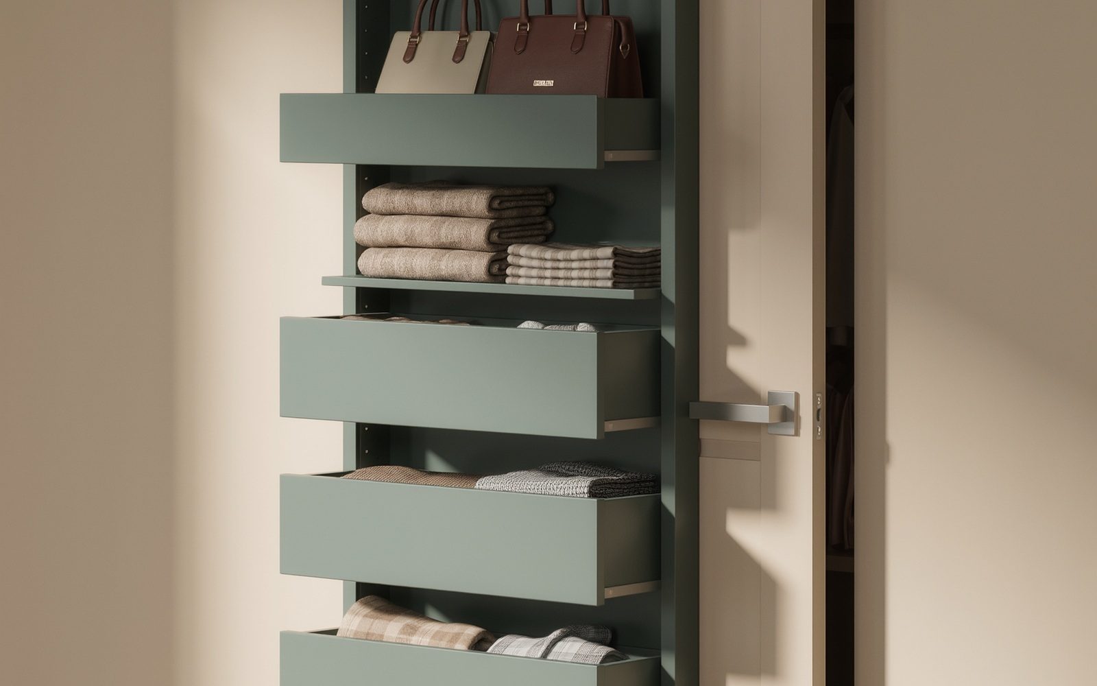 Visuel éditorial générique généré par IA : Transformer la porte en rangement supplémentaire