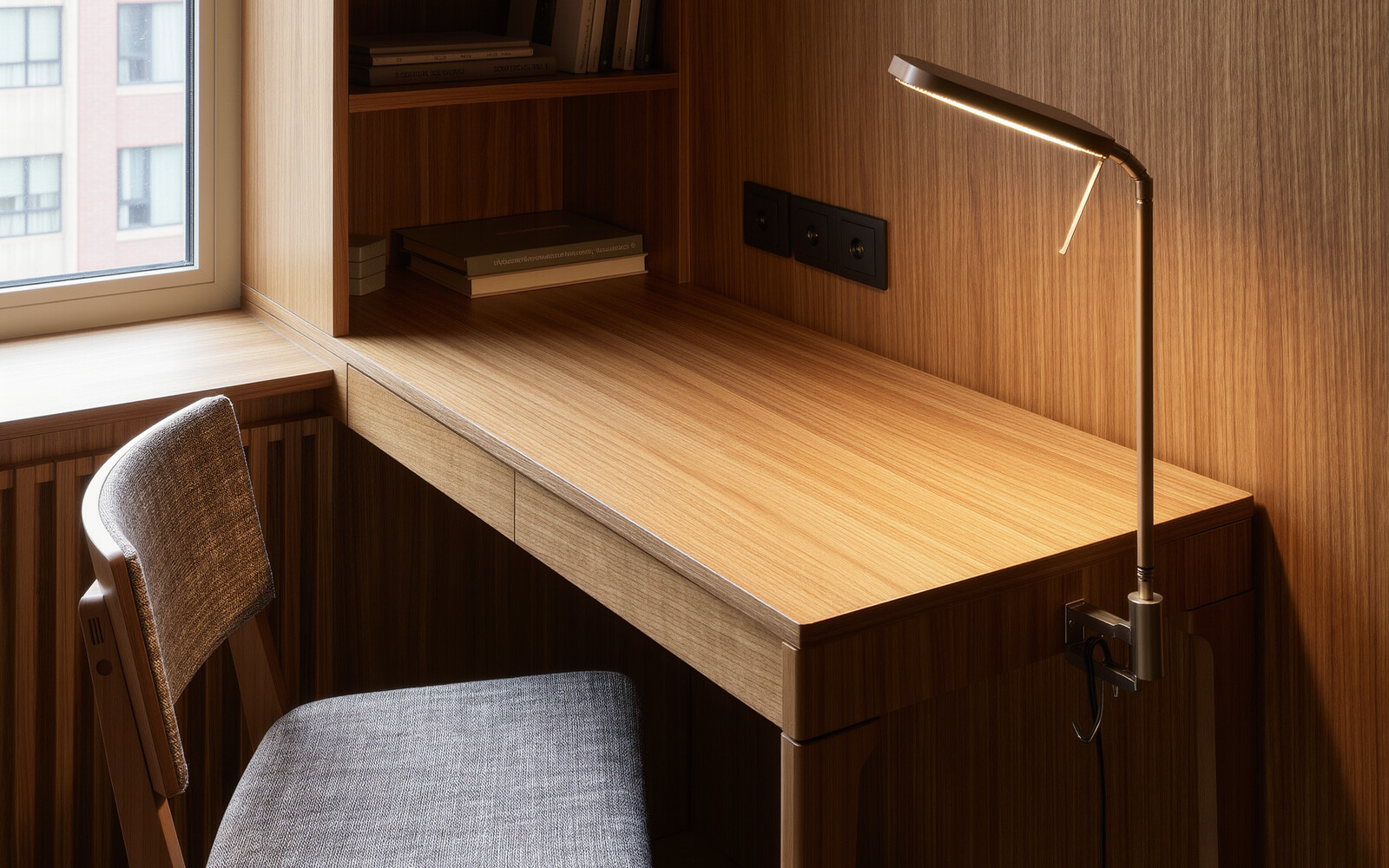 illustrative visual: Clamp-on desk lamp