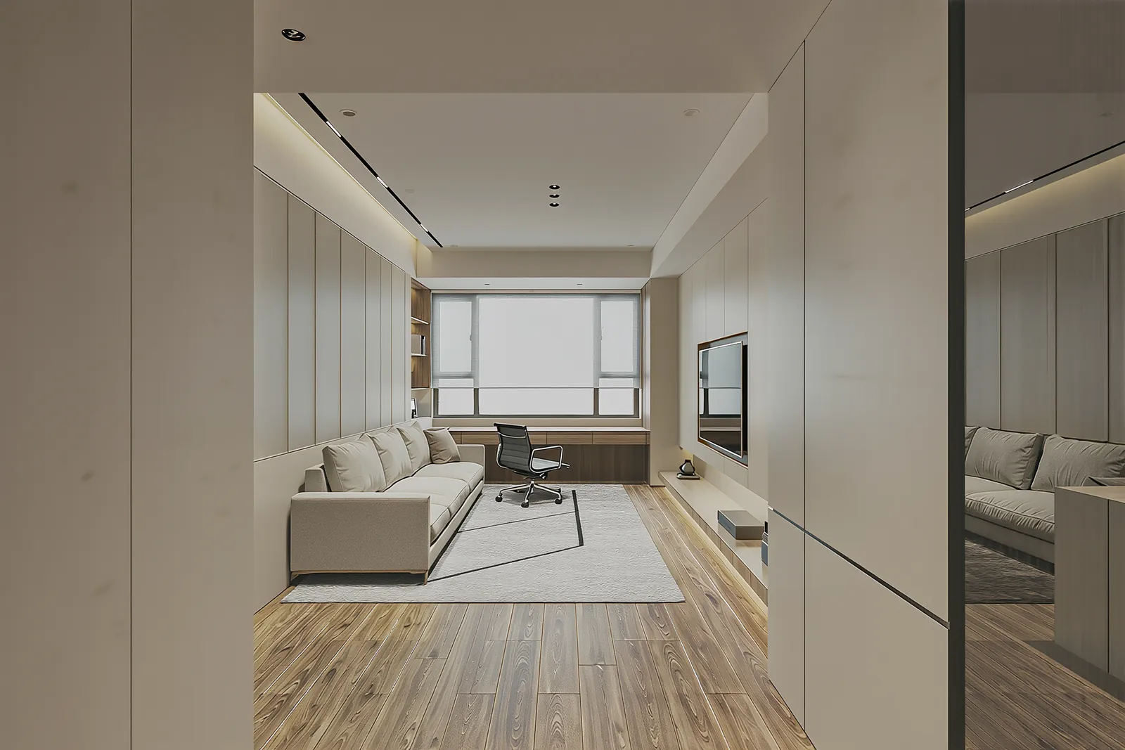 Small living room planning overlay illustrating layout decisions
